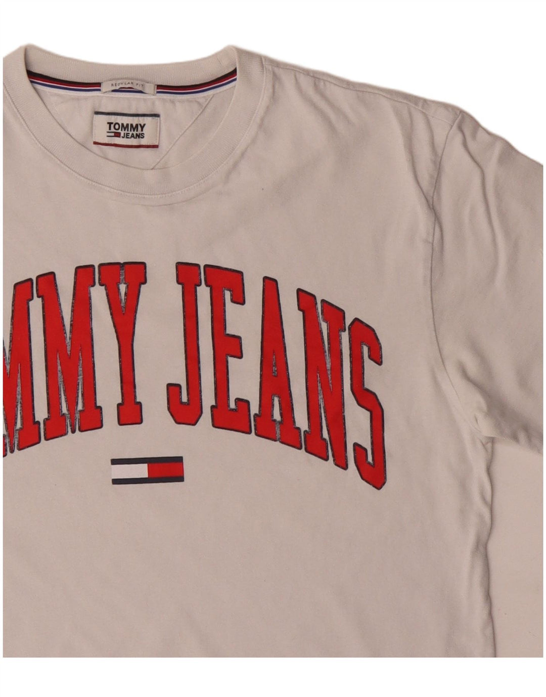 Tommy Hilfiger Herren-T-Shirt mit normaler Passform, mittelweißer Baumwolle, mit Grafik
