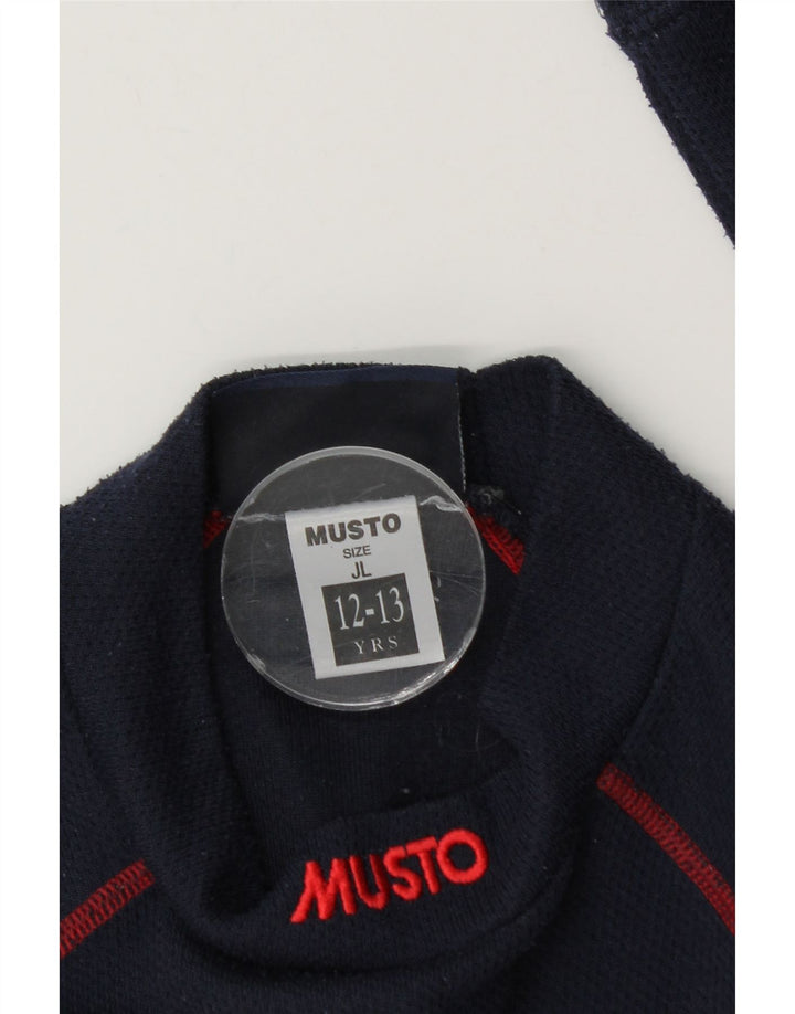 Musto Jungen-Top, langärmelig, 12–13 Jahre, Größe L, Marineblau