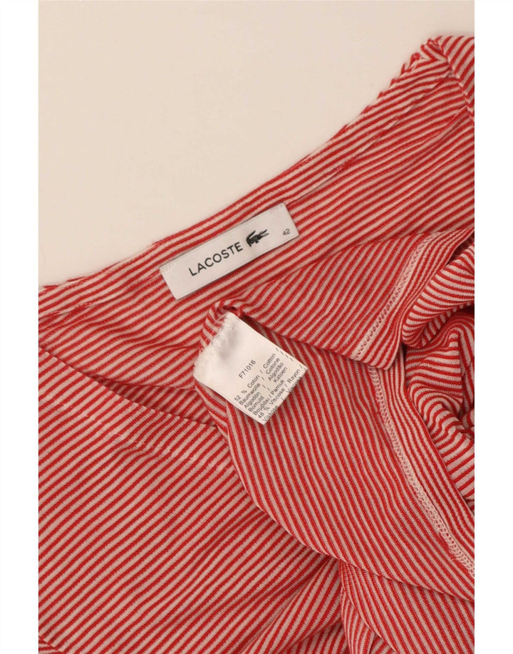 Lacoste Damen T-Shirt Top IT 42 Große rote Baumwolle