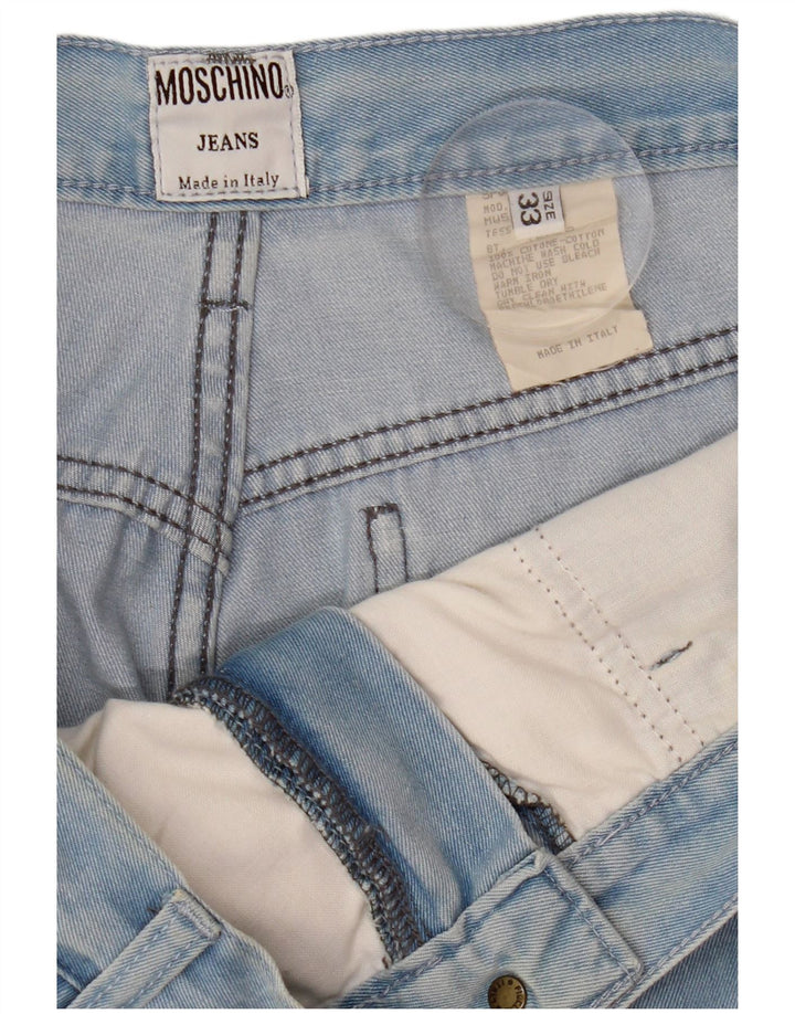 MOSCHINO Damen High Waist Tapered Jeans W33 L27 Blaue Baumwolle