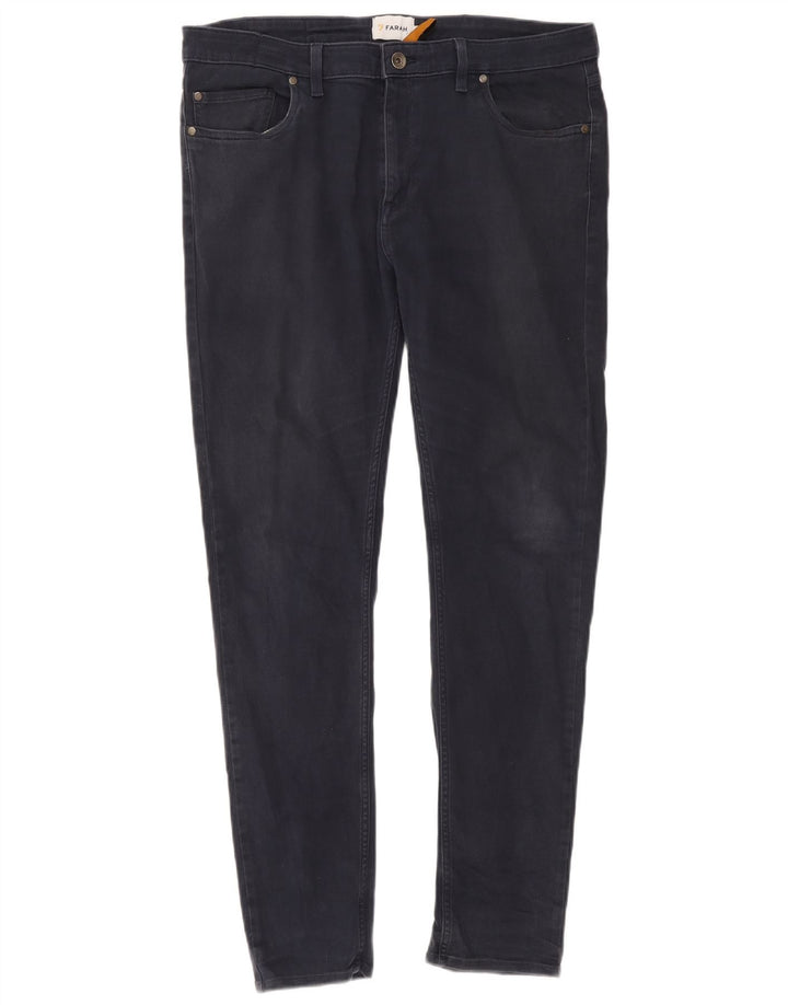 Farah Herren Slim Jeans W36 L32 Marineblaue Baumwolle