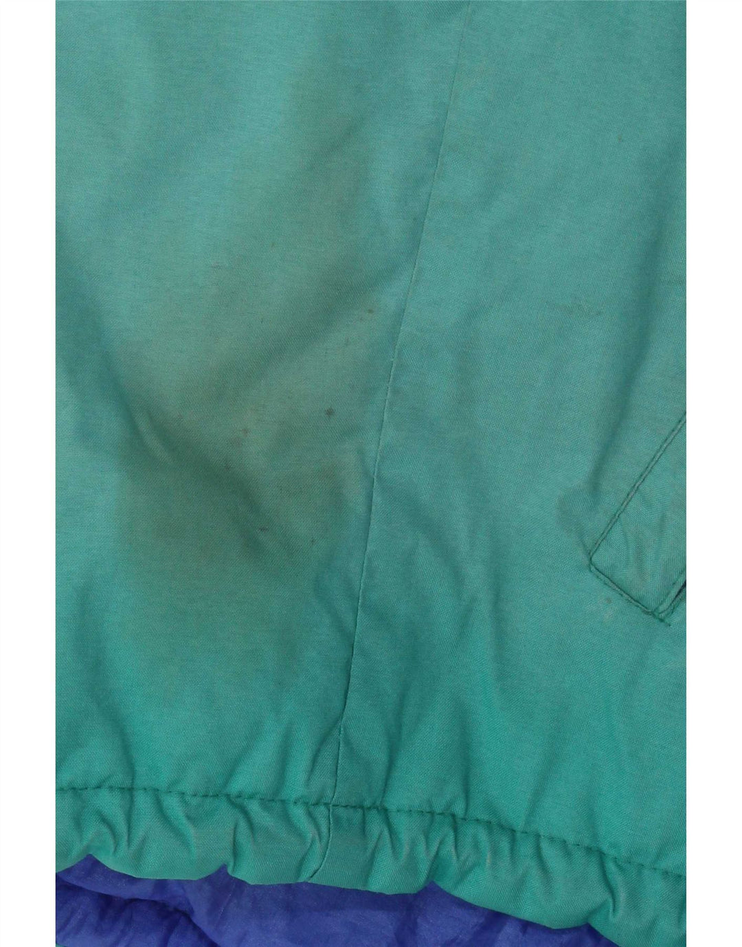 Vintage Herren-Skijacke in Übergröße mit Kapuze, Größe 46, klein, grün, Farbblock