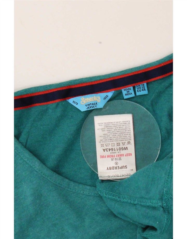 Superdry Damen-Trägershirt, UK-Größe 44, Größe L, Grün, Baumwolle