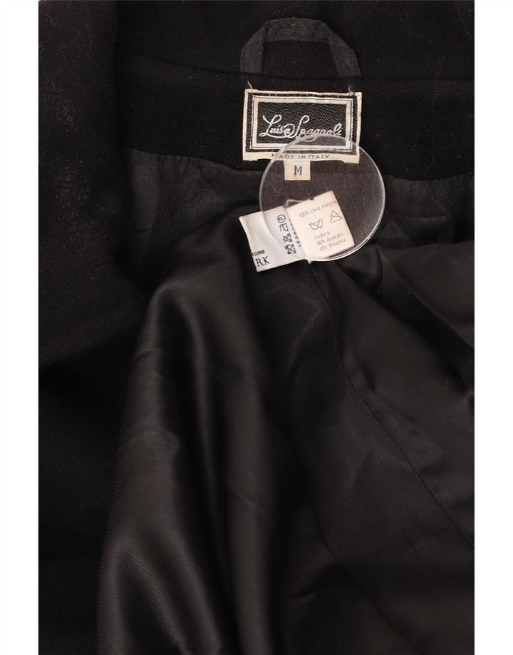 Luisa Spagnoli Damen Mantel UK 14 Mittelschwarze Schurwolle