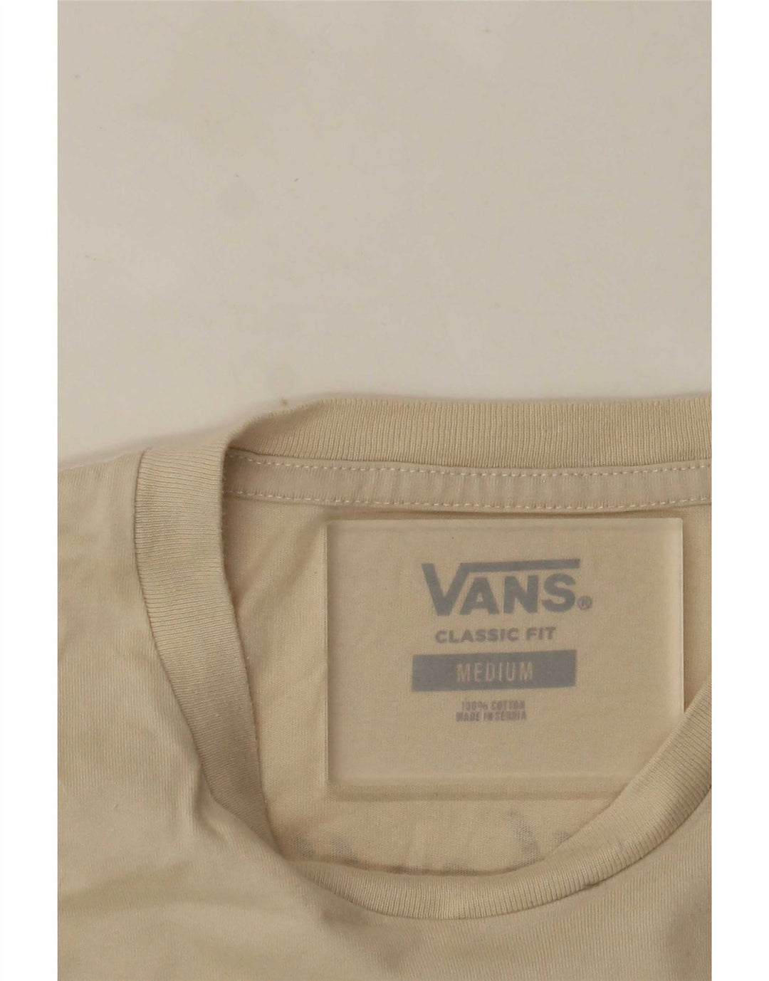 Vans Herren-T-Shirt mit klassischer Passform, mittelbeigefarbener Baumwolle