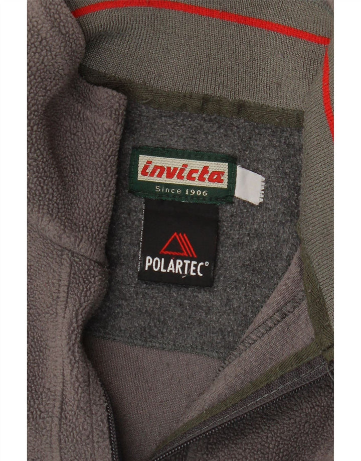 Invicta Herren Polartec Fleece-Pullover mit Reißverschluss, Größe L, Grau