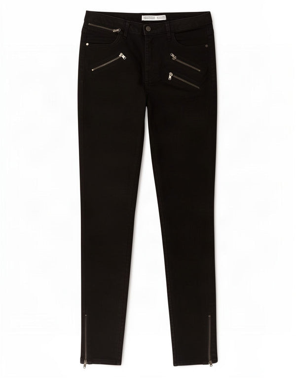 Zara Damen Skinny Jeans EU 36 XS W26 L28 Schwarze Baumwolle