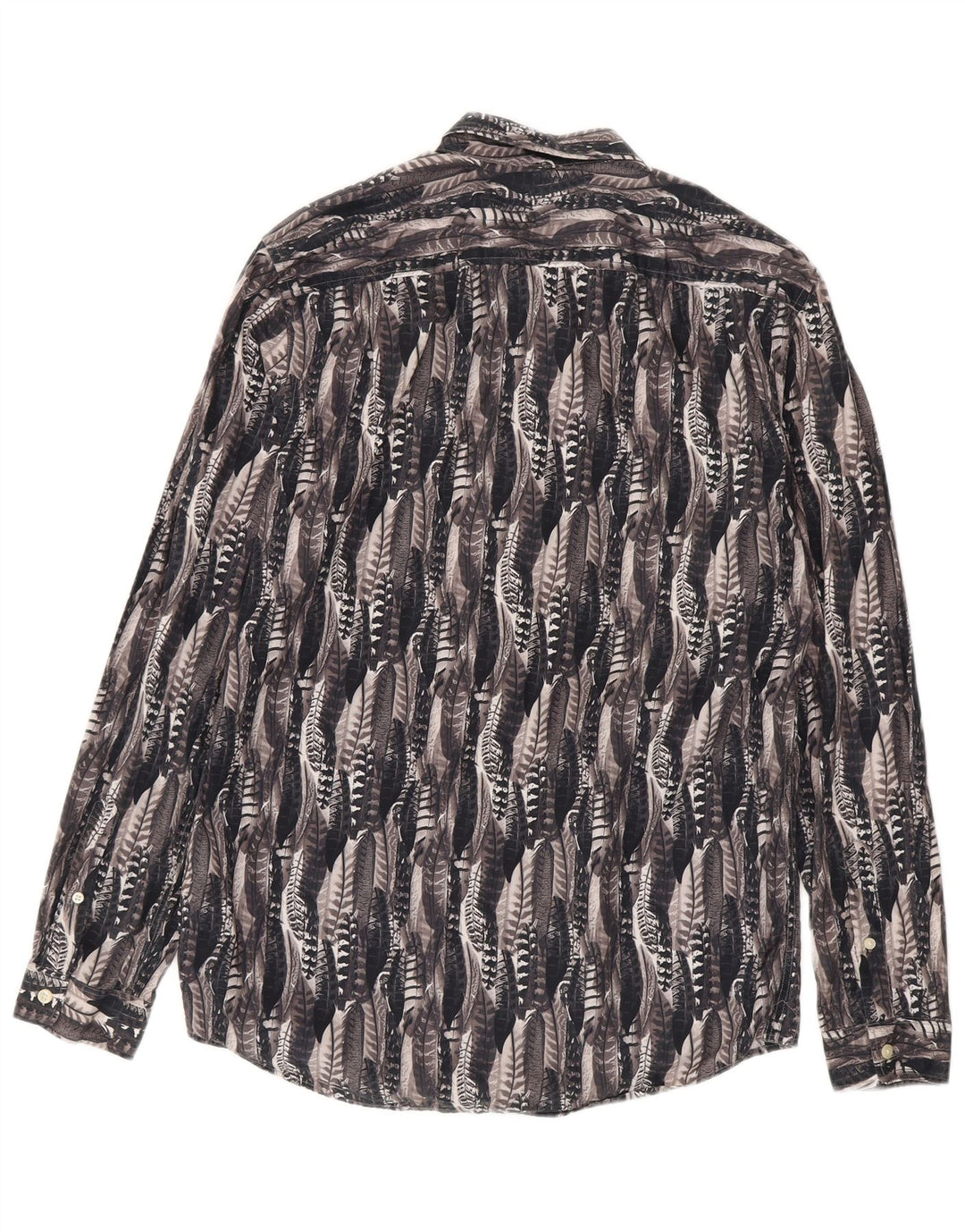 Jack Wills Herren-Hemd mit abstraktem Muster aus mittelgrauer Baumwolle