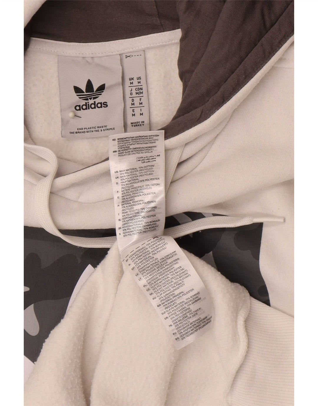 Adidas Herren Graphic Regular Fit Kapuzenpullover aus mittelweißer Baumwolle