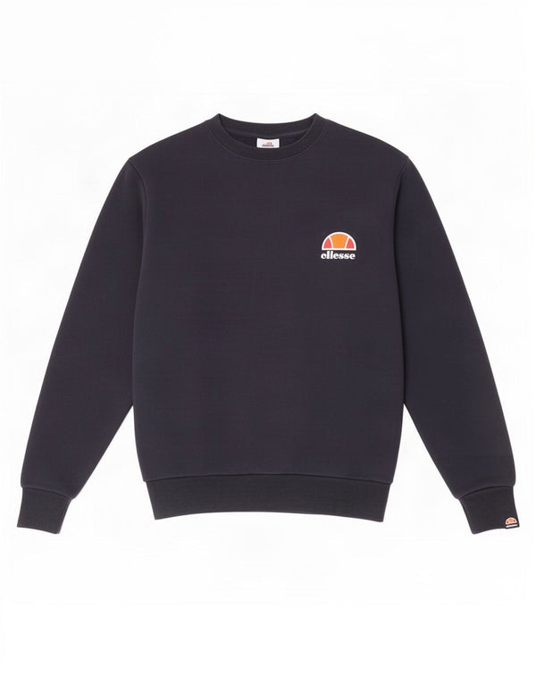 Ellesse Damen-Sweatshirt-Pullover UK 12 Medium Marineblau Baumwolle Retro