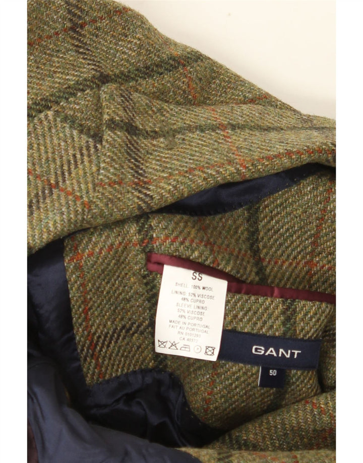 Gant Herren-Blazer mit 3 Knöpfen, IT 50, große Khaki-Karo-Wolle