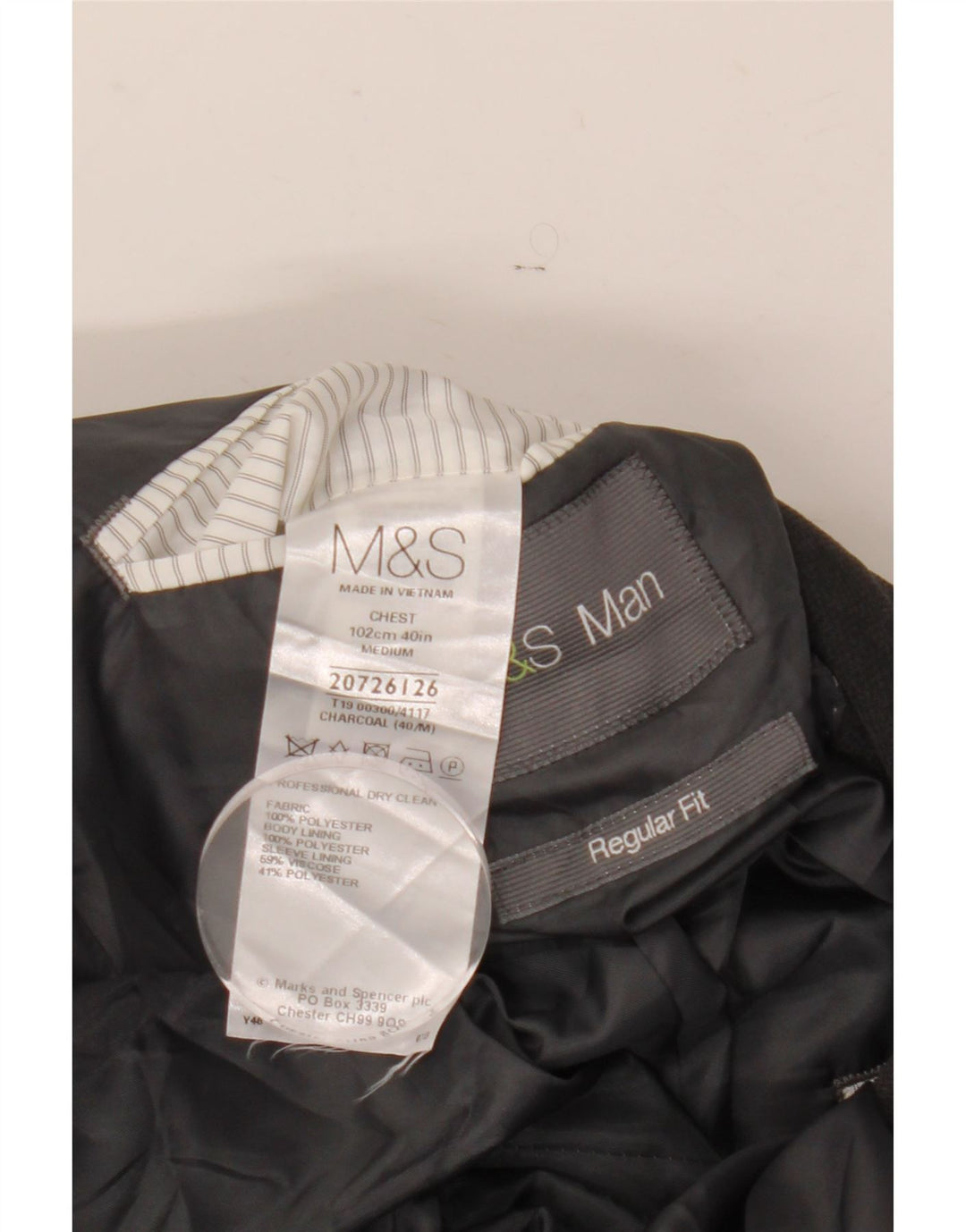 Marks & Spencer Herren-Blazer mit 2 Knöpfen, reguläre Passform, Größe 40, Grau
