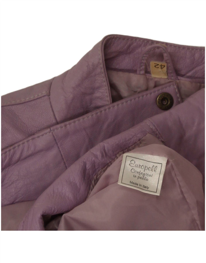 Vintage Damen Bomber Lederjacke IT 42 Mittellila Leder