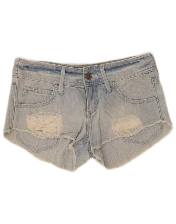 Billabong Damen Distressed Denim Shorts US 6 Medium W30 Blaue Baumwolle
