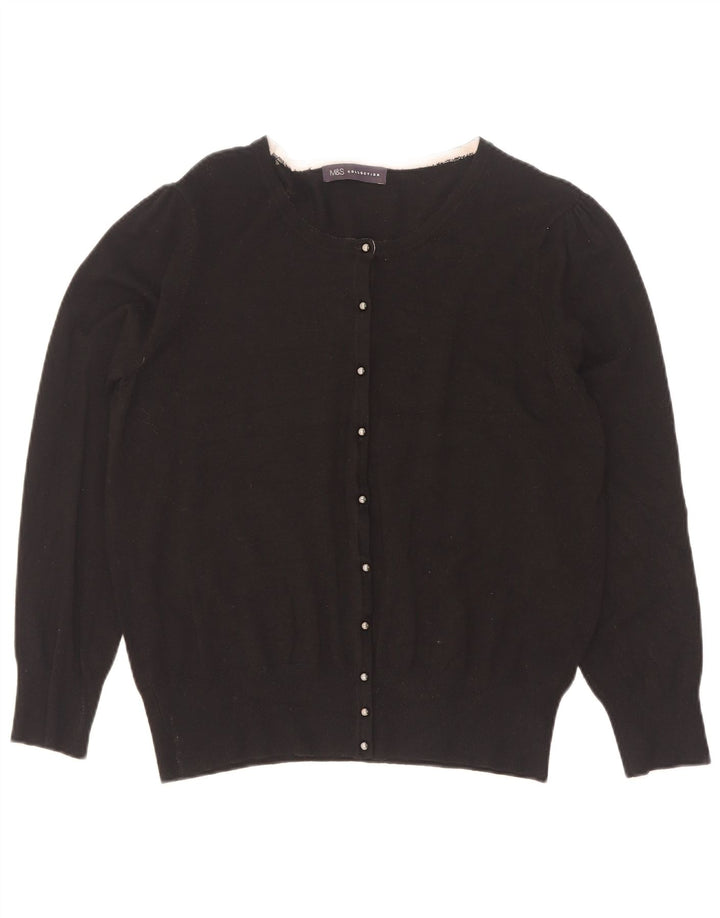 Marks & Spencer Damen-Cardigan-Pullover UK 16 Große schwarze Viskose