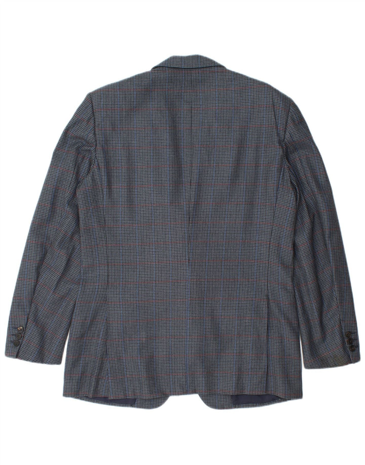 Burberrys Herren-Blazerjacke IT 48 Mittelmarineblaue Hahnentrittwolle