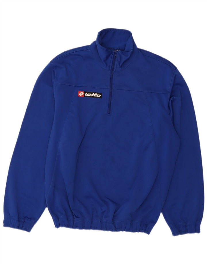 Lotto Herren-Sweatshirt mit Reißverschluss am Hals, groß, blau, Polyester