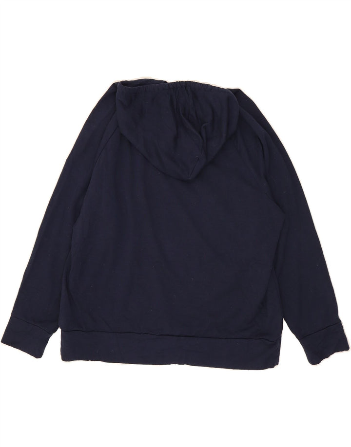 EDDIE BAUER Womens Oversized Hoodie Jumper UK 18 XL Navy Blue Polyester Vintage Eddie Bauer and Second-Hand Eddie Bauer from Messina Hembry 