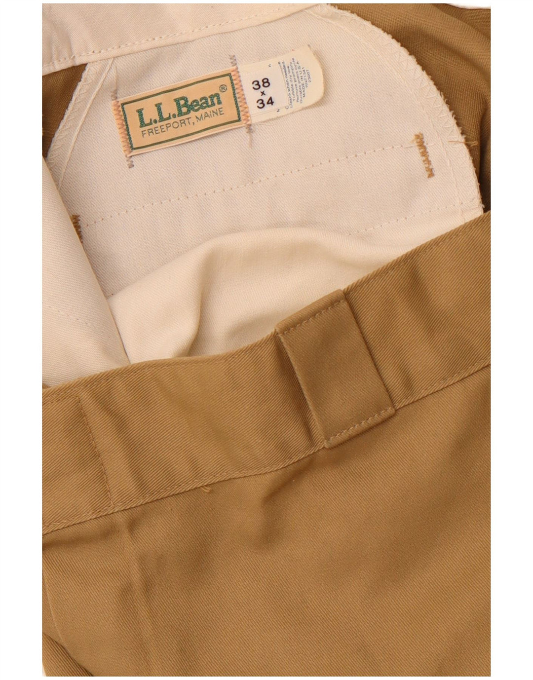 L.L.BEAN Gerade Chino-Hose für Herren, W38, L34, Beige, Polyester