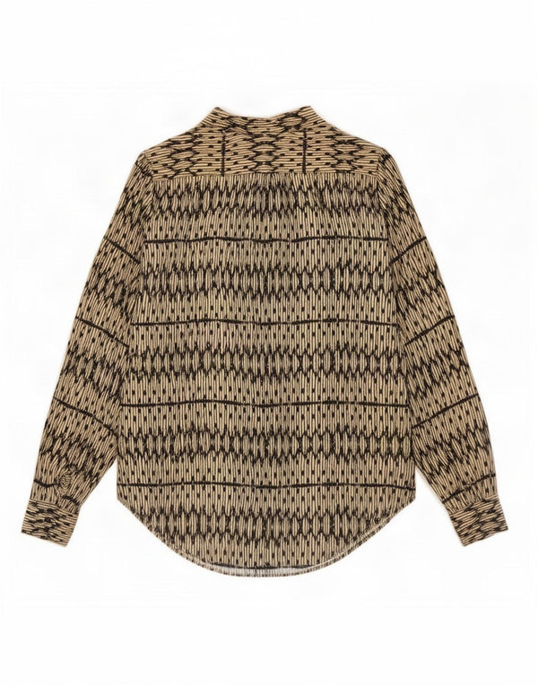 Coveri Damen-Bluse, langärmelig, übergroß, Gr. 40, Größe S, Beige, geometrisch
