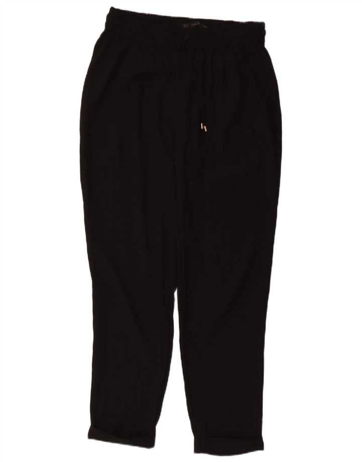 Zara Damen Tapered Chino-Hose, Größe M, W28, L27, Schwarz