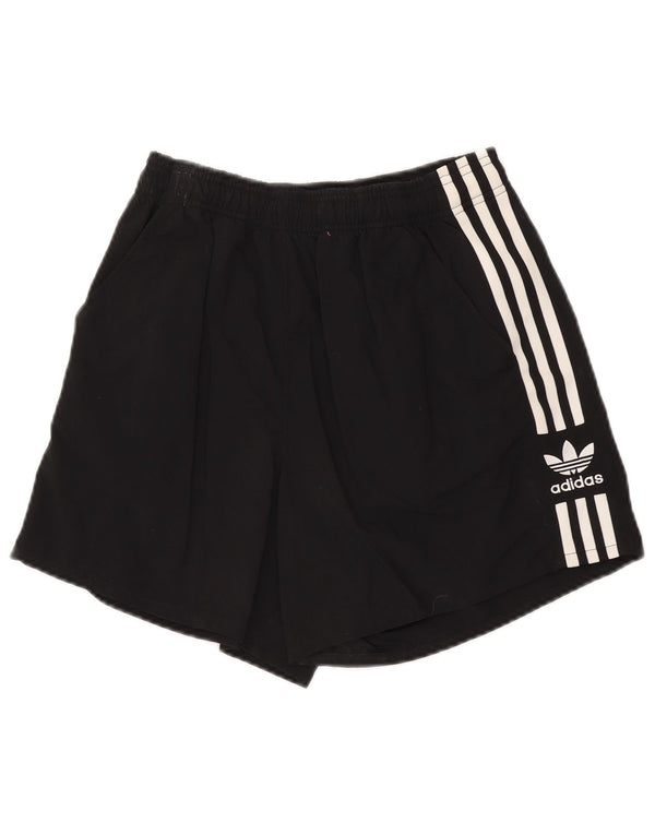 ADIDAS Damen Sportshorts UK 12 Medium Schwarz Polyester