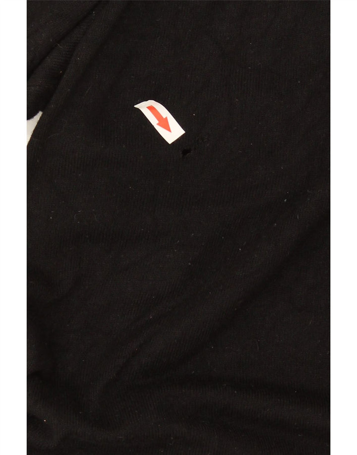Marks & Spencer Damen-Pullover mit Reißverschluss am Hals, UK 16, Größe L, schwarze Viskose