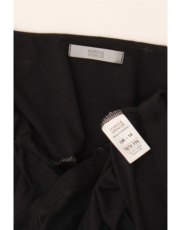 Marks & Spencer Damen Crop Cami Top UK 14 Mittelschwarze Viskose
