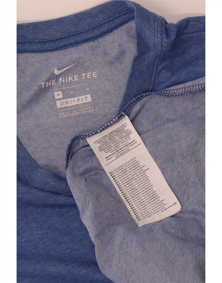 Nike Herren Dri Fit T-Shirt-Oberteil aus mittelblau gefleckter Baumwolle