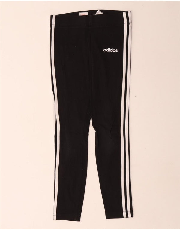 Adidas Mädchen-Leggings, 11–12 Jahre, schwarze Baumwolle