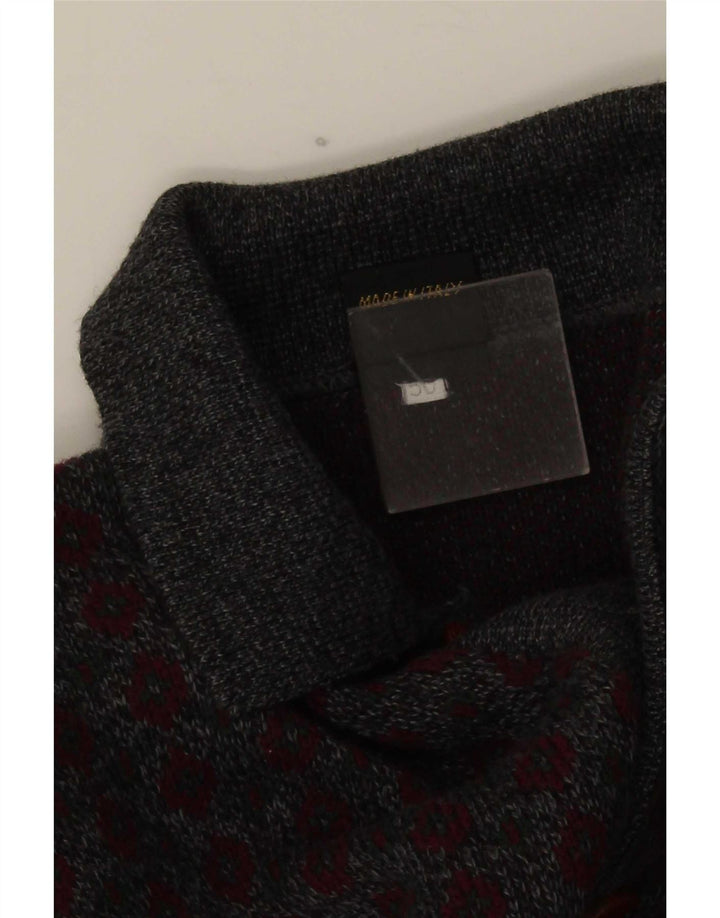 Viky Tricot Herren-Pullover mit Rollkragen, IT 50, mittelgrau, geometrisch