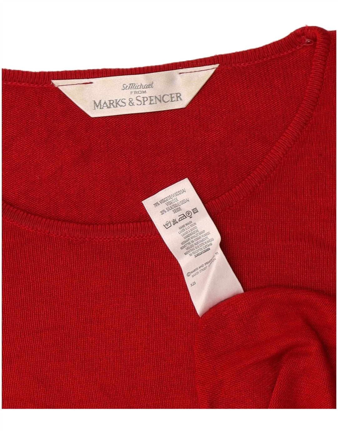 Marks & Spencer Damen T-Shirt Top UK 14 Large Rote Viskose