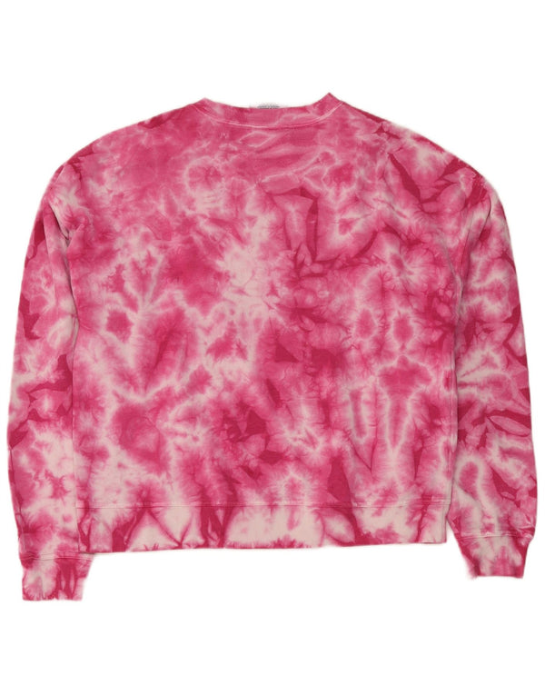 Champion Damen-Sweatshirt in Übergröße, Gr. 14, Mittelrosa, Batikfärbung