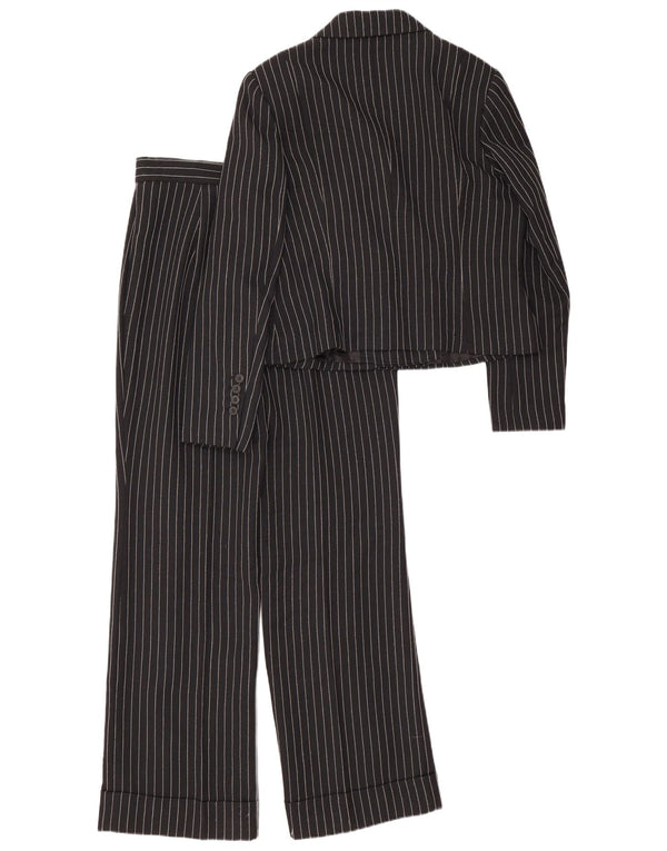 Vintage Damen 2-teiliger Anzug UK 12 Medium W28 L30 Schwarz gestreift
