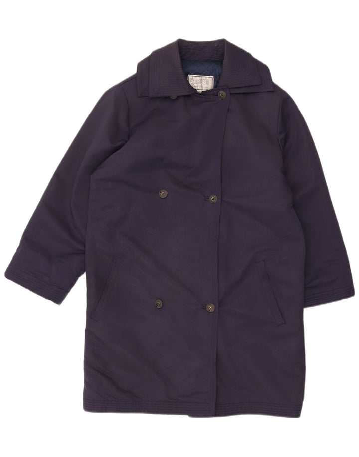 Versus By Gianni Versace Damen Zweireihiger Mantel IT 42 Medium Navy Blue