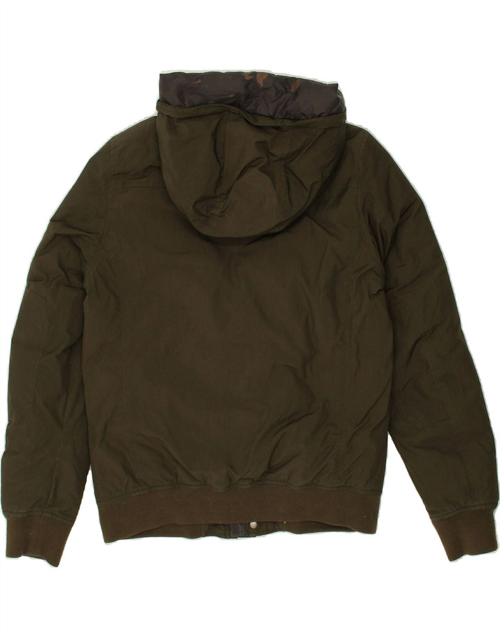 WOOLRICH Boys Hooded Padded Jacket 11-12 Years Khaki Polyester Vintage Woolrich and Second-Hand Woolrich from Messina Hembry 