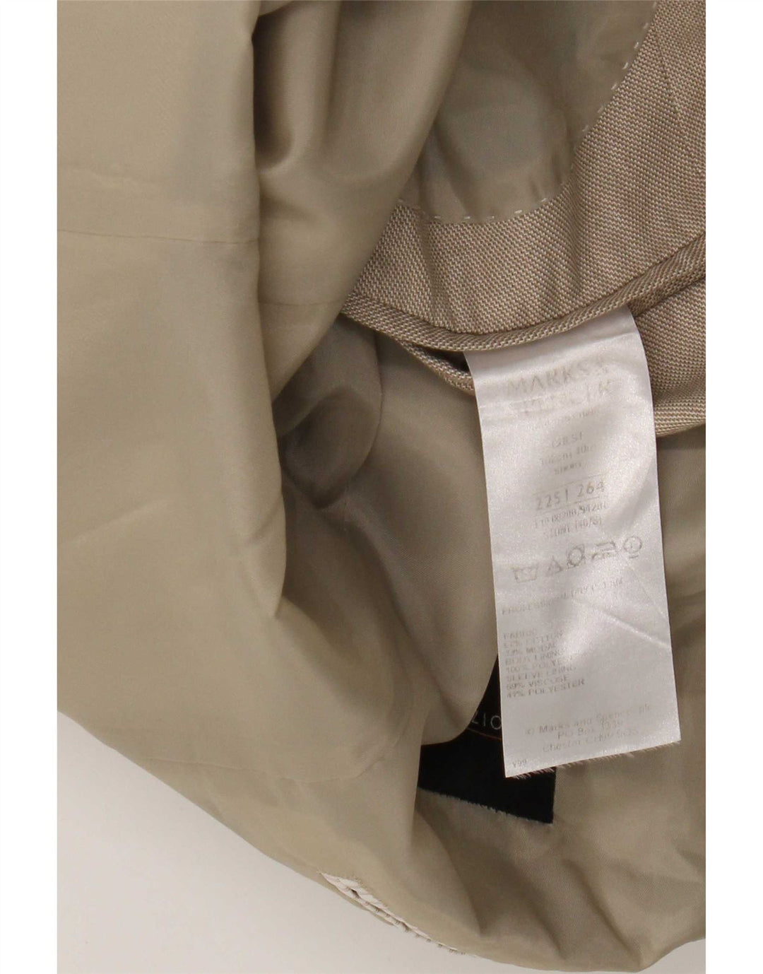 Marks & Spencer Herren-Blazer mit 2 Knöpfen, UK 40, mittelbeige Baumwolle