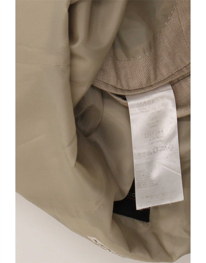 Marks & Spencer Herren-Blazer mit 2 Knöpfen, UK 40, mittelbeige Baumwolle