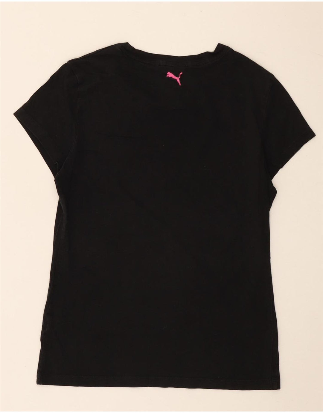 Puma Damen Grafik T-Shirt Top UK 10 Small Schwarz