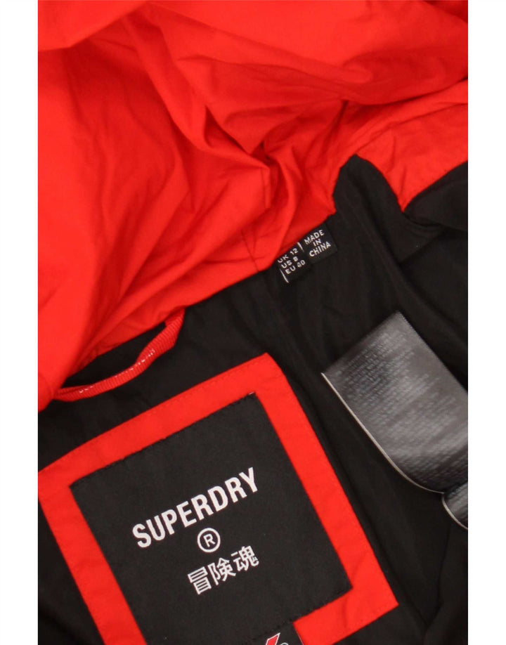 Superdry Wattierte Damenjacke mit Kapuze, UK 12, Mittelrot, Polyester
