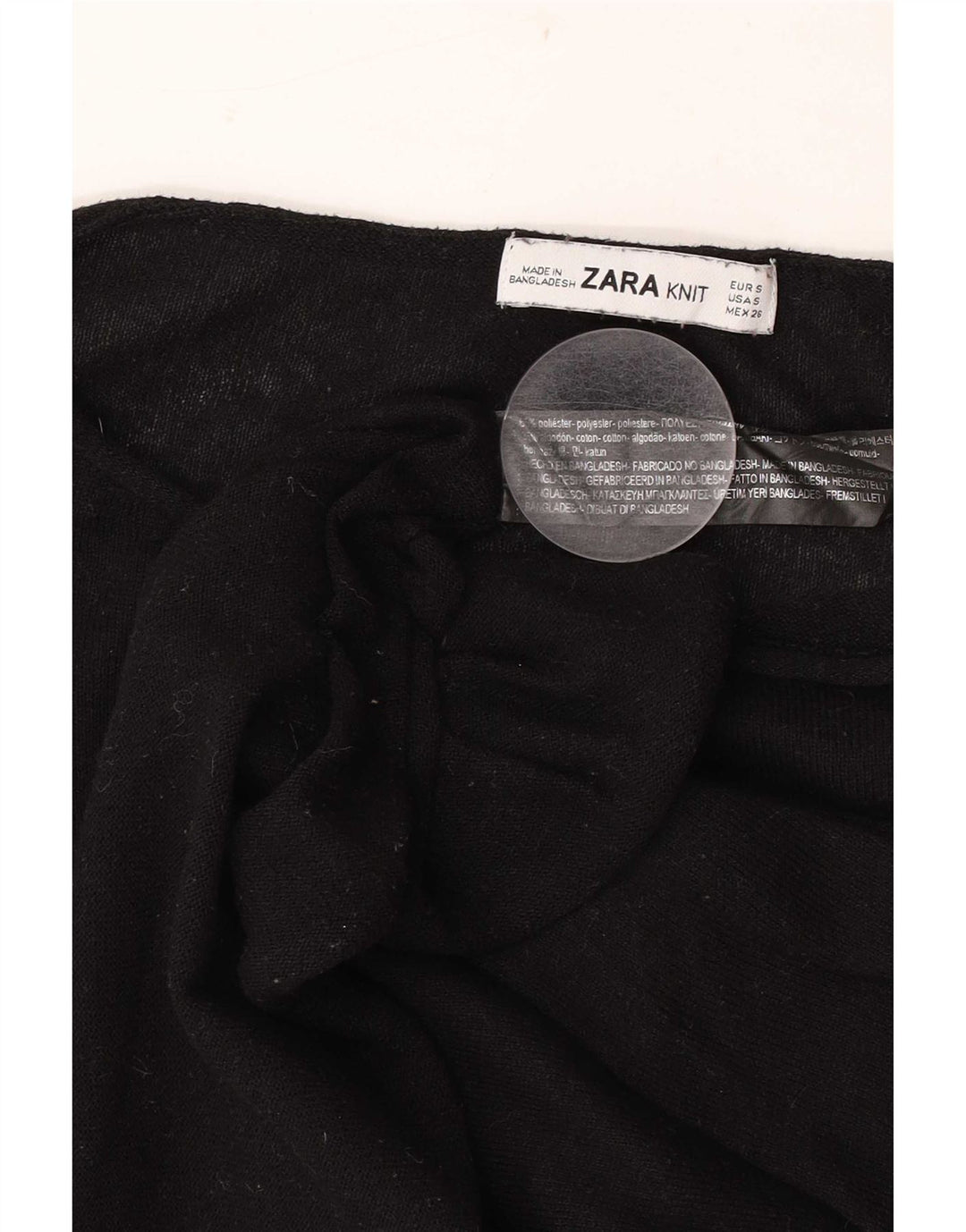Übergroßer Damen-Pullover mit U-Boot-Ausschnitt von Zara, Gr. 10, Größe S, Schwarz, Polyester