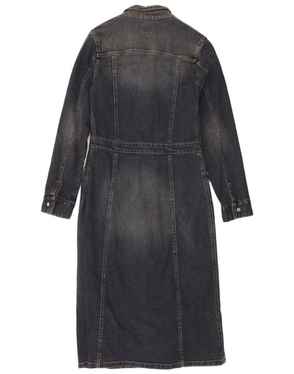 Calvin Klein Jeans Womens Maxi Denim Dress UK 14 Large Navy Blue Cotton