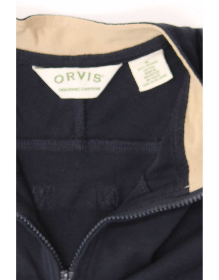 Orvis Herren T-Shirt-Oberteil mit 1/4-Reißverschluss, mittelmarineblaue Baumwolle