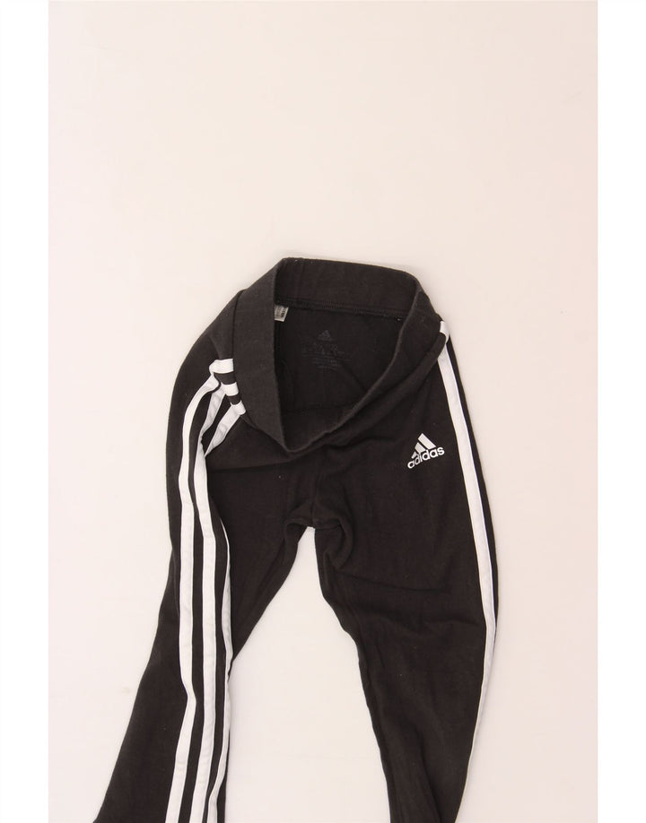 ADIDAS Girls Leggings 6-7 Years Black Cotton Vintage Adidas and Second-Hand Adidas from Messina Hembry 
