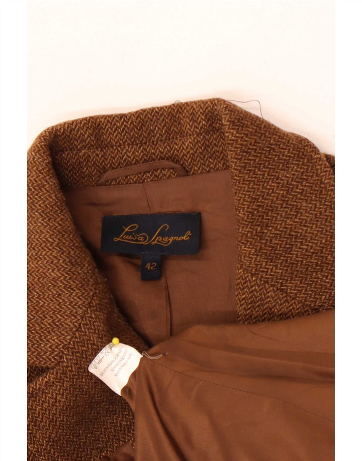 Luisa Spagnoli Damen 3-Knopf-Blazerjacke IT 42 Mittelbraun meliert