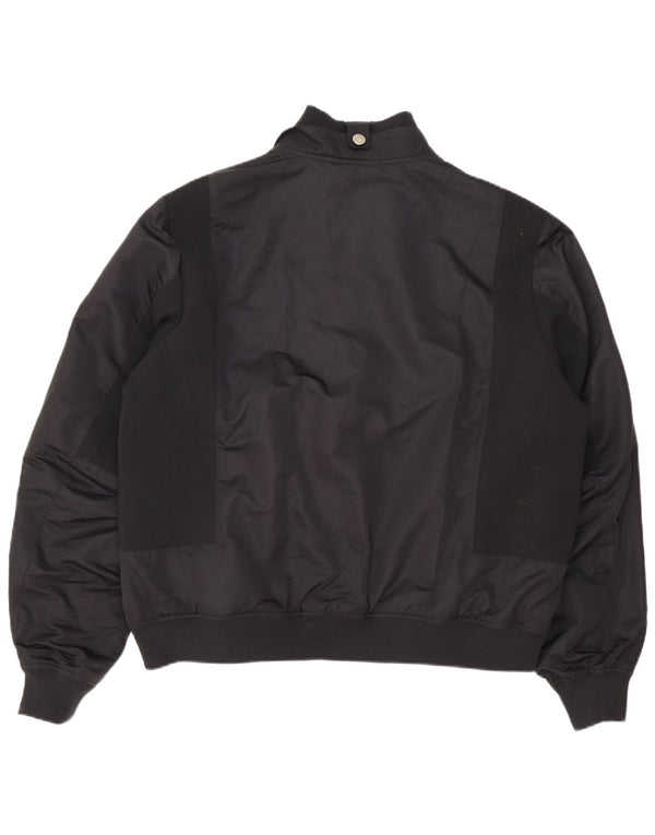 Trussardi Jeans Mens Bomber Jacket IT 58 4XL Black Polyester