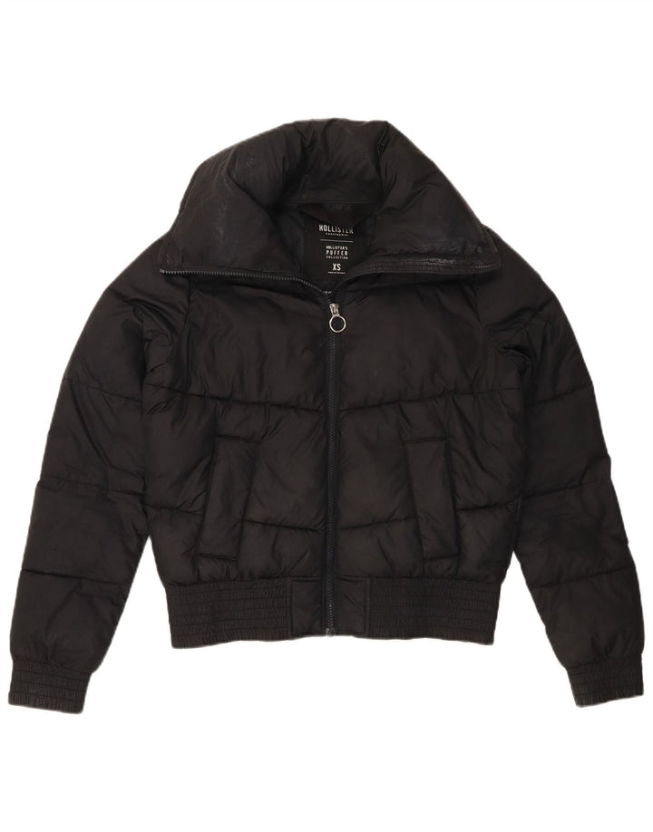 HOLLISTER Damen Übergroße wattierte Jacke UK 6 XS Schwarz Polyester