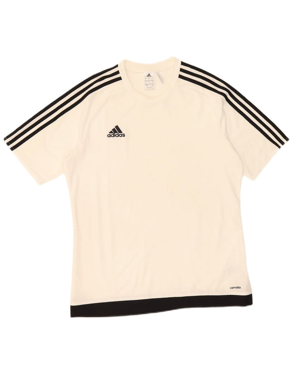 Adidas Herren Climalite T-Shirt Top Large Weiß Polyester
