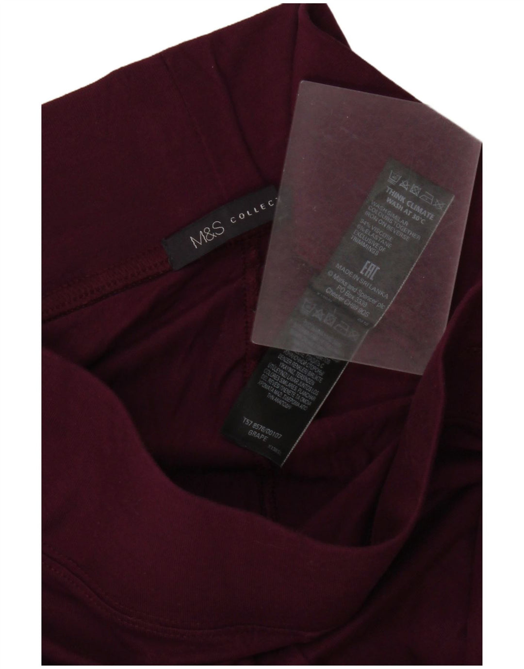 Marks & Spencer Damen Leggings UK 10 Small Burgund Viskose