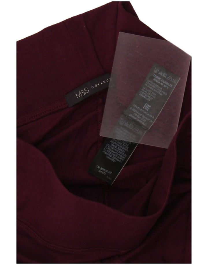 Marks & Spencer Damen Leggings UK 10 Small Burgund Viskose